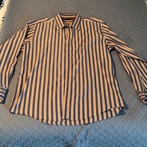 Zachary Prell dress Shirt / XL / Blue-orange stripe